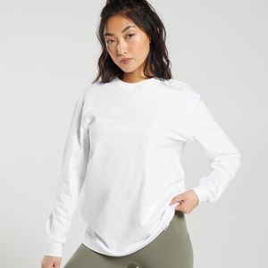 white long sleeve gymshark tee